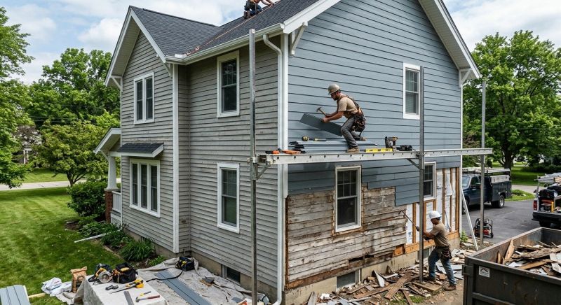 Our team working on Siding Service projects in Sunbury, OH