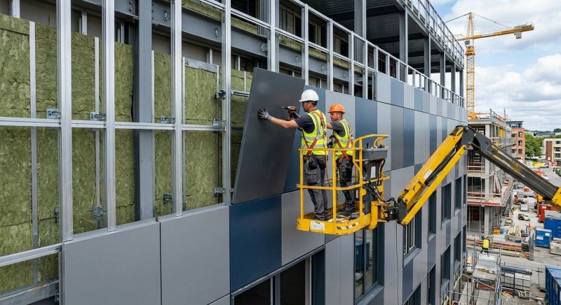 Facade Cladding Installation in Sunbury, OH